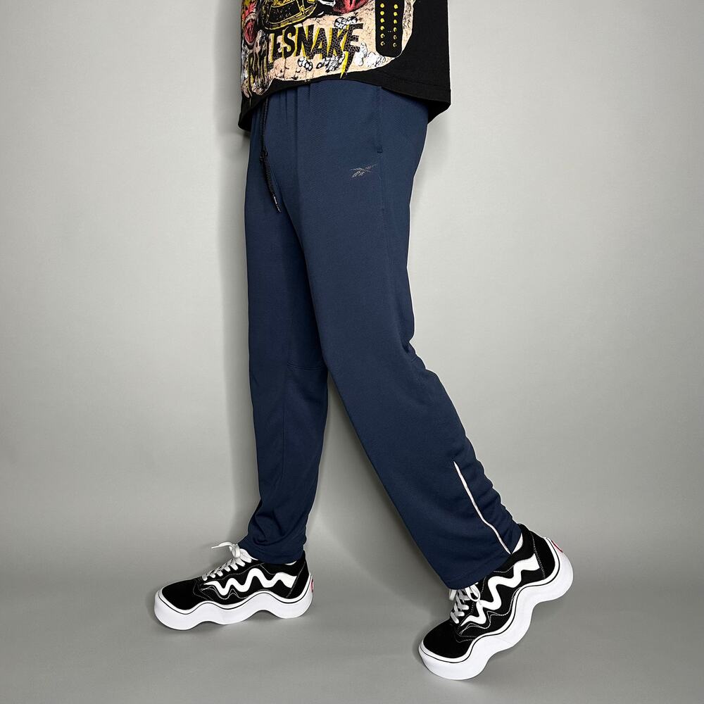 Vintage Y2K Reebok Sweatpants Mens S Navy Blue White Polyester